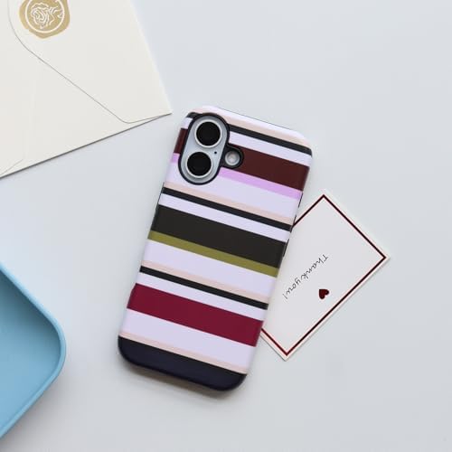 for iPhone 16 Case, Magnetic Matte Frosted Dual-Layer Striped Phone Case for Women, Retro Aesthetic Cover Compatible with Mag Safe Accessories - Retro Vineyard - Image 2