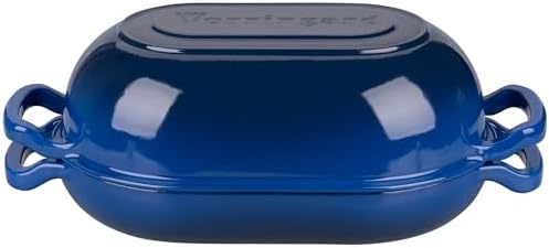 VORRINGARD Enameled Cast Iron Sourdough Bread Oven, Dutch Oven, Loaf Cast Iron Bread Pan for Homemade Bread Baking, Meatloaf Pan with Lid, 7QT, Blue - Image 7