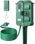 DEWENWILS Outdoor Power Stake Timer with Remote Control, Dusk to Dawn Timer by DEWENWILS
