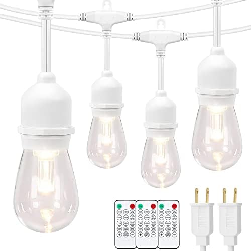 Mlambert 96FT(2x48FT) 3 Colors LED Outdoor String Lights with Remote, White by Mlambert