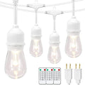 Mlambert 96FT(2x48FT) 3 Colors LED Outdoor String Lights with Remote, White by Mlambert