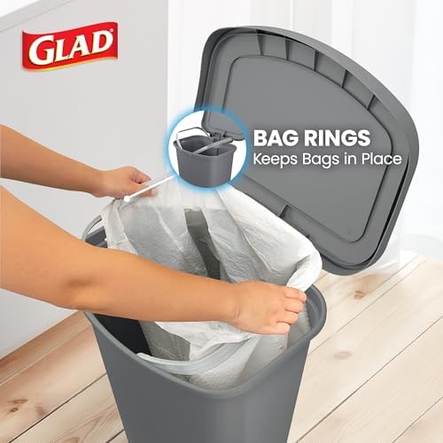 Glad Trash Can with Clorox Odor Protection | Plastic Bin, 13 Gallon, Grey - Image 5
