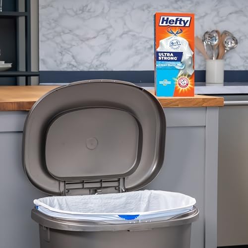 Hefty Ultra Strong 13 Gallon Trash Bags,Tall Kitchen TrashBags 13 Gallon Size,Drawstring Closure,Continuous Odor Control,White,Clean Burst Scent,40-Bags,(Pack of 6) - Image 2