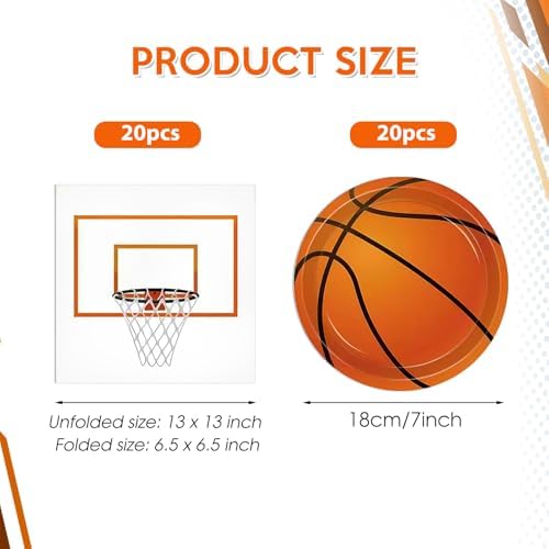 40PCS Basketball Plates and Napkins Party Decorations Supplies - Image 2