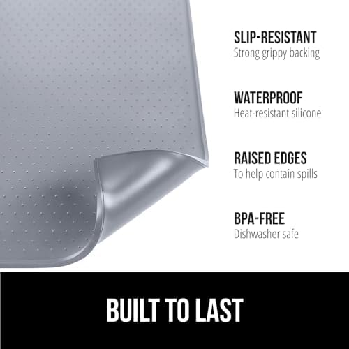 GORILLA GRIP Silicone Coffee Mat, Espresso Bar Essentials, 11.5x18.5, Gray - Image 2