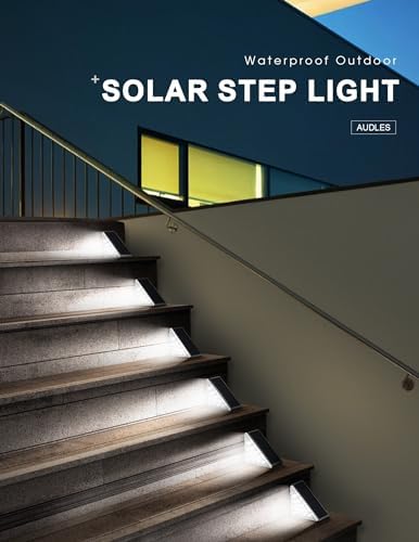 AUDLES LED Solar Step Lights Stair Light Solar Deck Lights IP67 Solar Decoration Lights for Yard, Patio, Garden, Walkways, Front Door, Pathway, Driveway, Porch 6PK - Image 6