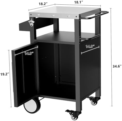 Outdoor Grill Cart with Patio Furniture, Outdoor Grill Table with Storage - Image 5