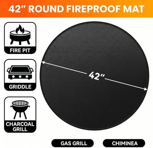 42" Round Fire Pit Mat for Solo Stove Bonfire - Fireproof Under Grill Mat for Outdoor Grill & Portable Camping Stove - Ideal Solo Stove Accessory - Image 2