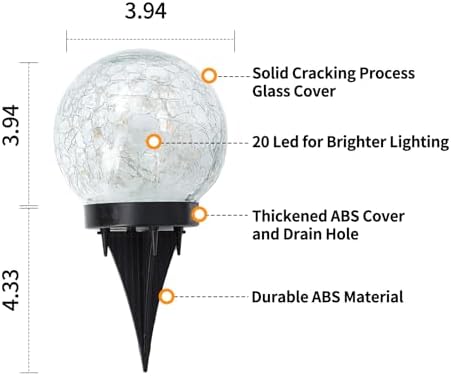 JKIMK Solar Globe Lights Outdoor Waterproof-Solar Balls for Garden - Image 3