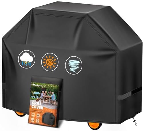 Grill Cover 48 Inch - Outdoor BBQ Cover for Weber Spirit 200 Series 2 Burner Grill Waterproof & Heavy Duty - 600D Superior Barbecue Covers for Weber Spirit 2 E210, Spirit E215 and Spirit 200 by HomWanna
