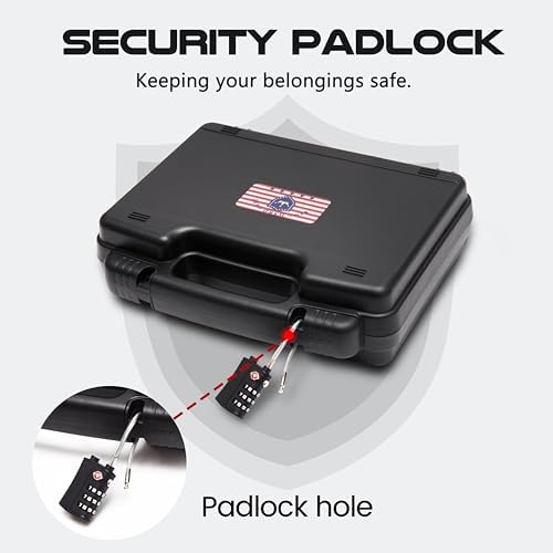 Kinghardcase 9mm Gun Case Lockable, TSA Approved Firearm Travel Case with TSA Lock, Pistol Case Hard Shell, Gun Safe for Handgun, Pistol, Revolver - Shockproof Gun Storage - Image 2