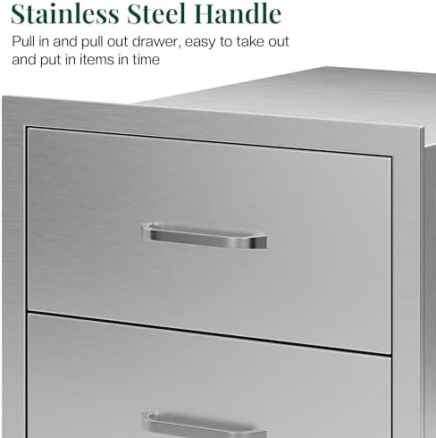 Jocisland 18-Inch Stainless Steel Outdoor Kitchen Drawer Cabinet - Image 7