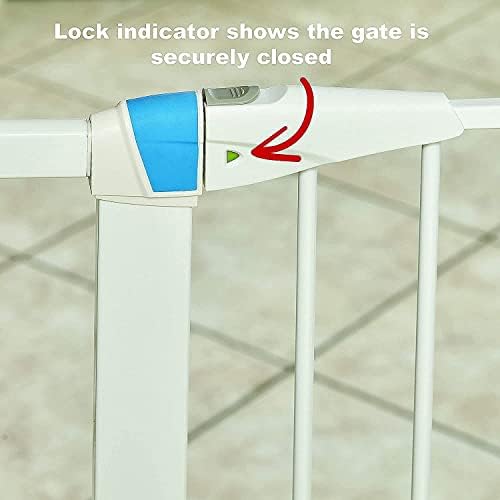 Midwest 39" Steel Dog Gate with Glow Strips, White - Image 4