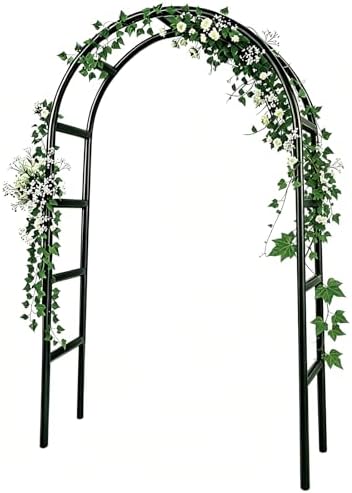 RUBFAC 7.8ft Garden Arch, Metal Trellis for Climbing Plants Outdoor by RUBFAC