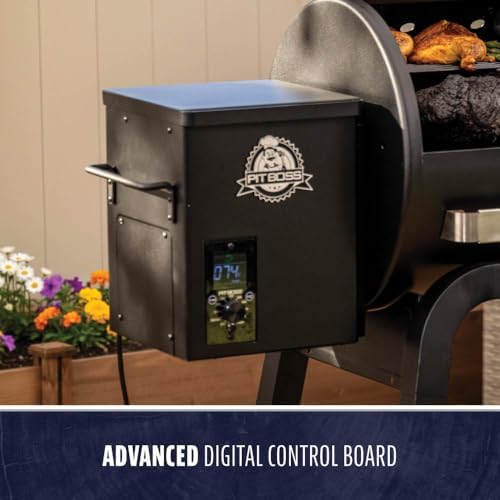 Pit Boss 700 Carbon Series Wood Pellet Grill & Smoker with LCD Digital Controller, 718-Sq. in. Cooking Space, 180°F to 500°F Temperature Range, Meat Probe, 13.5 lb. Pellet Hopper, Black - Image 4