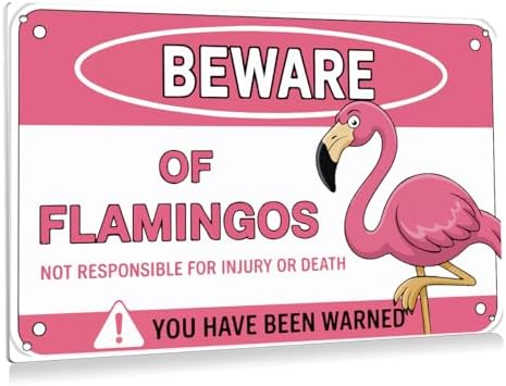 BEASTZHENG Flamingo Metal Tin Sign Pink Flamingo Gifts for Women Outdoor Wall Art Decor for Home Outdoor Yard Garden 8x12 Inches by BEASTZHENG