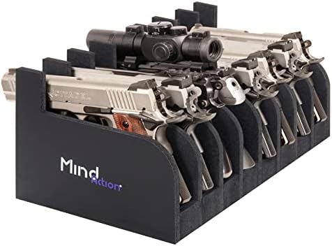 MIND&ACTION Foam Pistol Rack for Gun Safe, Gun Cabinet Accessories, Pistols Holder Storage Organizer, Revolver Firearm Handgun Rack Stand Display by MindAction