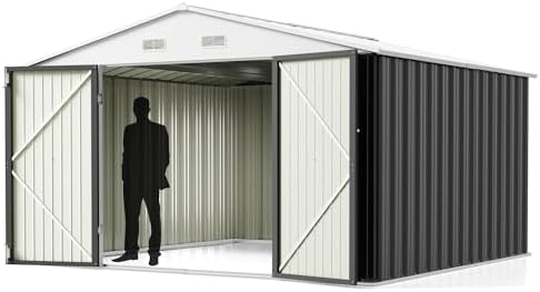 Greesum 10x10FT Outdoor Storage Shed Utility Tool Shed, Gray by BuynowfromGreesum