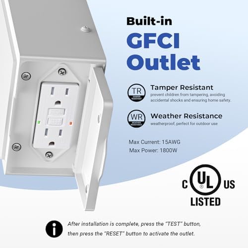 Outdoor Wall Lights with GFCI Outlet, Dusk to Dawn Outdoor Lighting - Image 2