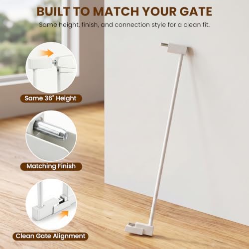 Mumeasy 2.75" Metal Baby Gate Extension, 36" Extra Tall Dog Gate Extender - Image 6