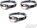 Lepro LED Headlamp Rechargeable IPX4 Waterproof Headlight 3 Pack - Black by Lepro