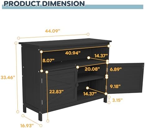 HIPS All-Weather Outdoor Storage Cabinet,Outdoor Sideboard with Magnetic Doors,3-Shelves Patio Storage Cabinet, Used for Garden,Buffet Cabinet,TV Stand, Bar Table,Balcony - Image 3