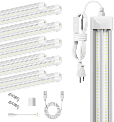 ELEKICO 8' Led Shop Lights,Super Bright 19500LM 100W 5000K 8FT Led Shop Light, Linkable 8FT Garage Ceiling Lights for Garage Ceiling Workshop Warehouse by ELEKICO