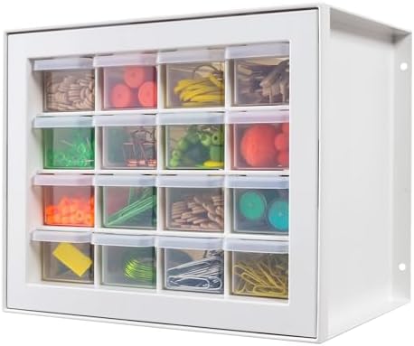 IRIS USA 16-Drawer Small Drawer Organizer, Craft Desk Storage, White by IRISUSA
