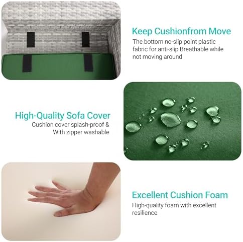 Outdoor Patio Furniture Set PE Wicker Rattan Outdoor Sectional Sofa - Image 2