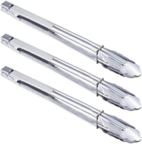 HINMAY Extra Long Stainless Steel Cooking Grilling Tongs (14-Inch 3 Pieces) by HINMAY