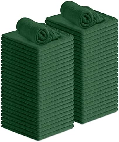 Avalon Towels Cotton Shop Rags – (Pack of 50) Size 12x14 Inches Cleaning Rags – Absorbent Shop Towels and Multipurpose Cleaning Towels for Automobiles, Industries, Garage and Homes (Green) by AvalonTowels