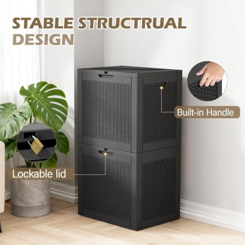 Outdoor Storage Waterproof Deck Box for Patio (31 Gallon, Black) - Image 5