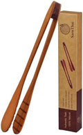 SarnThai Wood Tongs for Cooking, 12 Inch Handcrafted Teak Wood Toaster Tongs for Bread, BBQ, Meat, Salad, Pasta, Kitchen Serving by SarnThai