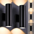DAKAFUL Dimmable Wall Lights Outdoor 2 Packs, Integrated LED Cylinder Up Down 12W 2700K Modern Aluminum Light, Waterproof Exterior Light for Porch Patio Door by DAKAFUL