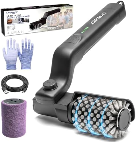 Electric Grill Brush, 20kg High Torque Grill Cleaner with 3 Speed Modes by Drayvorx