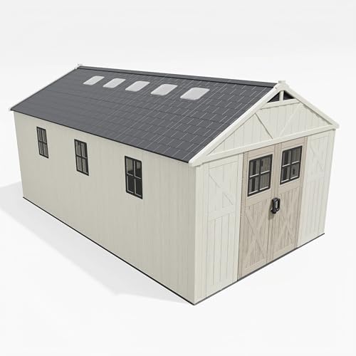 Patiowell 10x16 FT Resin Outdoor Storage Shed with Floor and Skylight by Patiowell