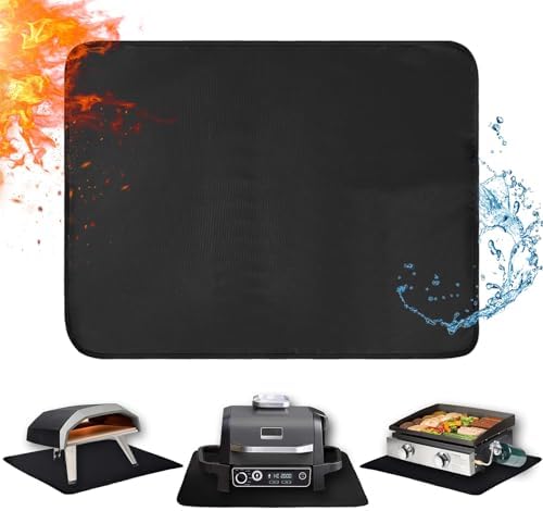 Heat Resistant Mats for Countertop fits Tabletop Grill, 25x19x0.04in, Black by Amerbro