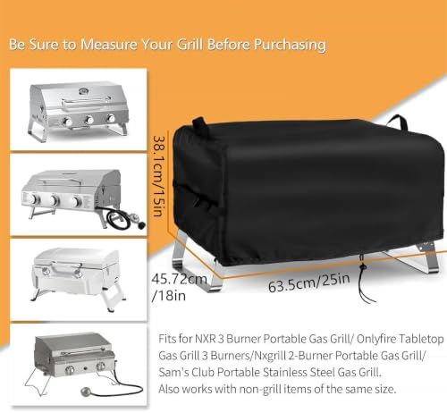 Grill Cover for NXR 3 Portable Cooker, 600D PVC BBQ Cover 25 X 18 X 15 Inch, Outdoor Protective for Patio Garage Camping Storage - Image 3