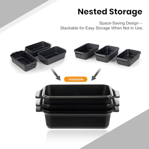 Cast Iron Loaf Pan with Lid, 9×5 Dutch Oven for Sourdough Bread Baking, Dutch Oven Pot with Lid for Bread Baking, Bread Pans for Baking, Pre-Seasoned (3 pieces, 2.2 QT Each) - Image 3