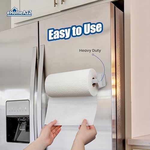Magnetic Paper Towel Holder Heavy Duty Steel Refrigerator Kitchen Fridge Bar Grill BBQ RV (White, 1) - Image 2