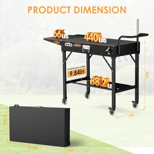 Leteuke Grill Cart for Blackstone Griddle, Portable Outdoor Grill Table - Image 5