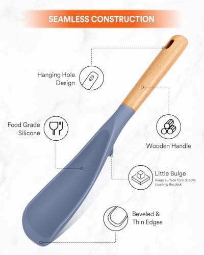 Badiano Silicone Cooking Spoon for Nonstick Cookwares, Multi-function,11.4" - Image 4