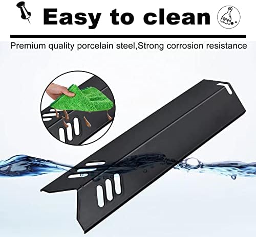 Grill Heat Plates Shield for Revoace Gas Grill GBC1690W GBC1705WV GBC1706W GBC1793W, Backyard Grill BY14-101-001-05 BY16-101-002-06, Uniflame Grill GBC1030WRS GBC1134W Porcelain Burner Covers - Image 5