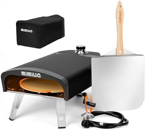 Mimiuo Manual-Rotate Gas Pizza Oven Outdoor – 60 Sec Bake, w/Stone & Peel by Mimiuo