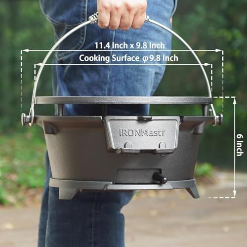 IronMaster Hibachi Grill, 100% Cast Iron, Tabletop Small Portable Charcoal Grill for Outdoor Camping - 2 Heights, Air Control, Coal Door, Ideal for 2 People - Image 2