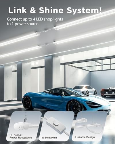 Sunco 10 Pack LED Shop Lights 4FT, Plug in Linkable, White, 40W=150W - Image 3