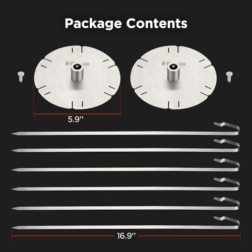TURBRO Universal Grill Rotisserie Skewer Set, 304 Stainless Steel, Fits 1/2” or 3/8" Hexagon, 3/8" or 5/16" Square Spit Rods, Compatible with Most Grills, Perfect for Outdoor BBQ and Gatherings - Image 5