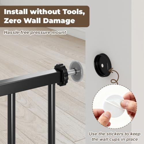 29"-55" Wide Baby Gate for Stairs & Doorways, Auto Close Dog Gate - Image 5