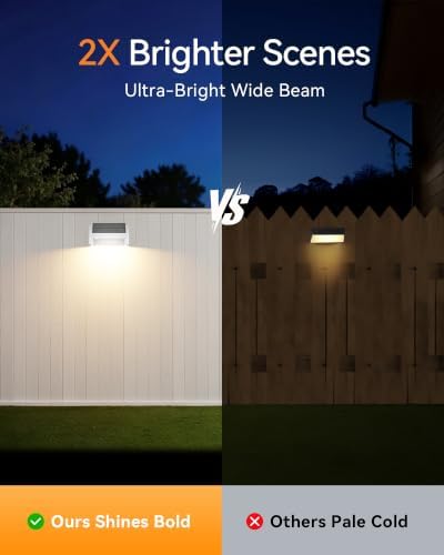 Fence Lights Solar Powered with Remote 2 Pack, IP65 Waterproof - Image 3