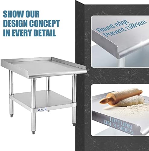 Hally Stainless Steel Equipment Stand 28"x24" Commercial Prep & Work Table - Image 5
